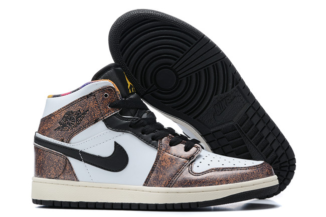 Women's Running Weapon Air Jordan 1 Brown/White Shoes 0294 Women's Running Weapon Air Jordan 1 Brown/White Shoes 0294